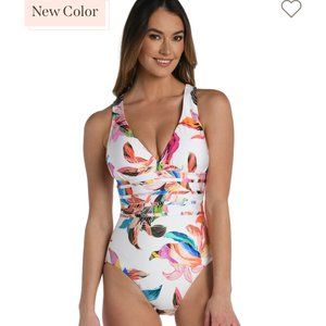 La Blanca Paradise City Multi-Strap Cross-Back One Piece - Size 10